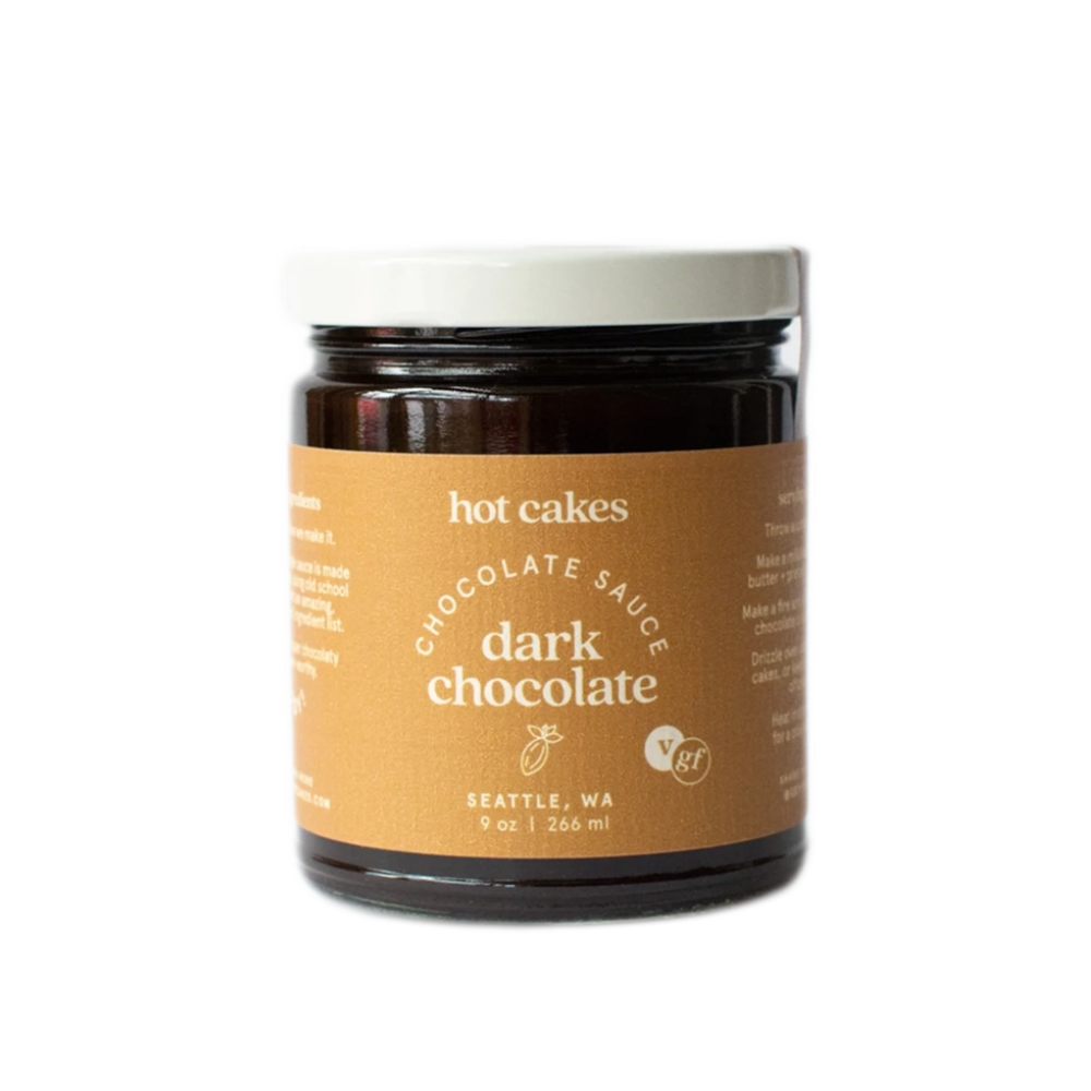 Hot Cakes chocolate sauce handmade in Seattle, WA.  A great item to build a chocolate gift basket with