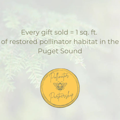 Apple blossom gift baskets supports local made in washington companies.  Every gift basket sold gives back and restores 1 square foot of pollinator habitat in the puget sound. 