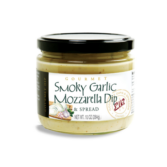 gourmet smokey garlic mozzarell sip and spread made in washington