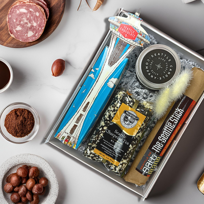 the seattle gift box features products only found in seattle and pike place market spice tea