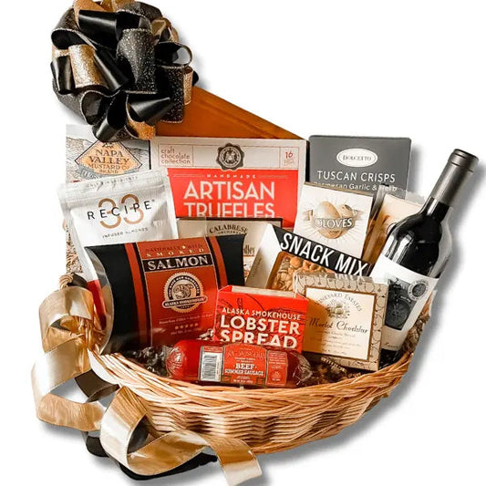 Wine and Truffles Basket Apple Blossom Gift Baskets