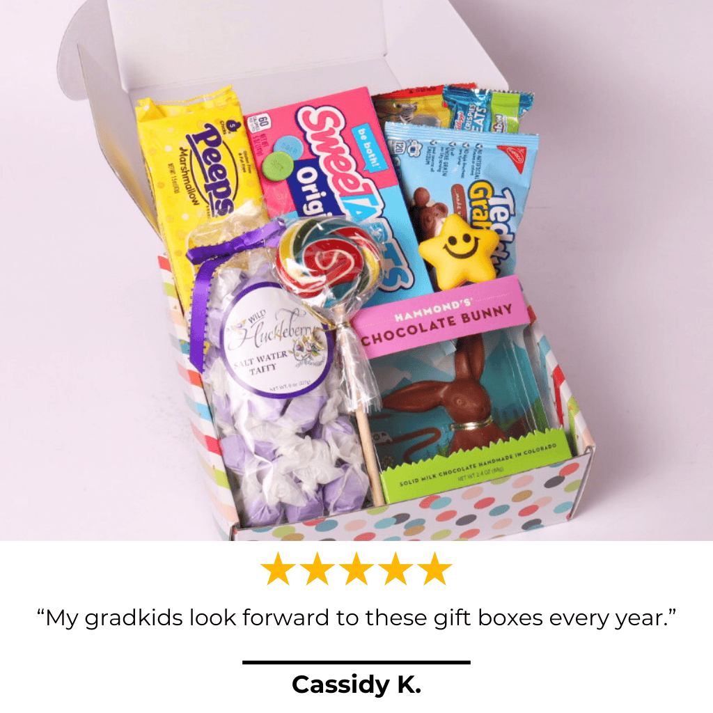 Five-star Easter gift box—customers love this fun and festive treat box, packed with delicious seasonal sweets that bring joy to every Easter celebration.