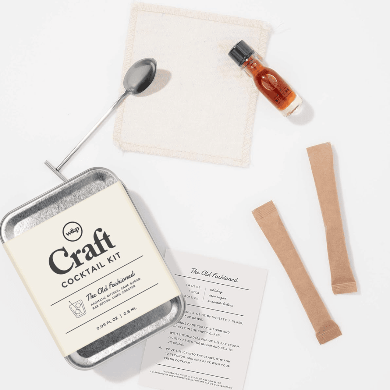 Old Fashioned Cocktail Kit with ingredients to craft two premium cocktails, perfect for elevating your whiskey experience anywhere—just add your favorite spirit.